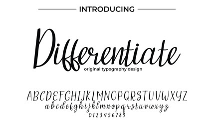 Differentiate Font Stylish brush painted an uppercase vector letters, alphabet, typeface
