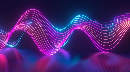 Vibrant Neon Waves for Modern Wall Decor Generative AI
