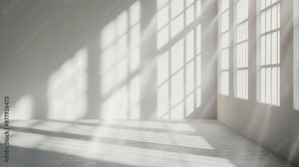 Poster natural light window shadow overlay on wall texture abstract background generative ai