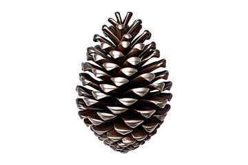 High-quality pinecone metallic PNG with transparent background for digital art, graphic design, and seasonal decoration projects