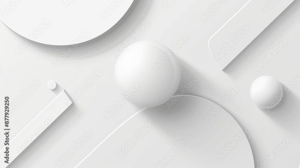 Poster geometric shapes on white abstract background for design generative ai