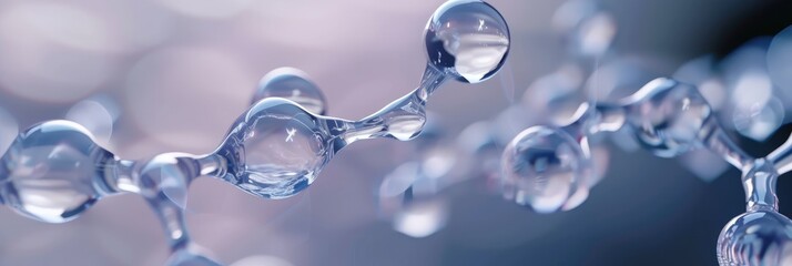 Abstract Molecule Structure on Blue Background
