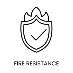 Fire resistance line vector icon with editable stroke