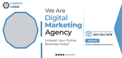 digital marketing agency social media post cover or banner