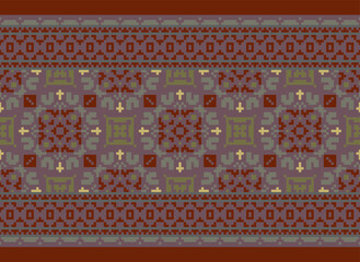 Motif ethnic handmade beautiful Ikat art.Ikat ethnic tribal, boho colors seamless wallpaper. Ethnic Ikat abstract background art.