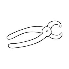 pincers outline vector illustration