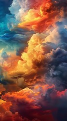 A stunning view of the sky at sunset with colorful clouds