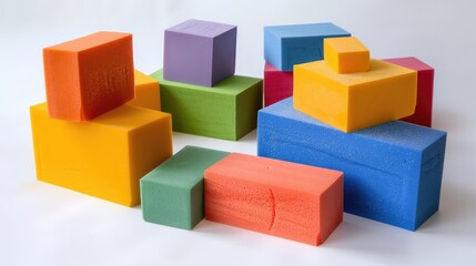 Obraz premium Colorful Foam Blocks Arrangement