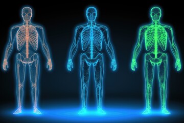 Human Body Diagnostic Scans in Three Variations
