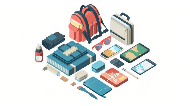 Travel Essentials Illustration