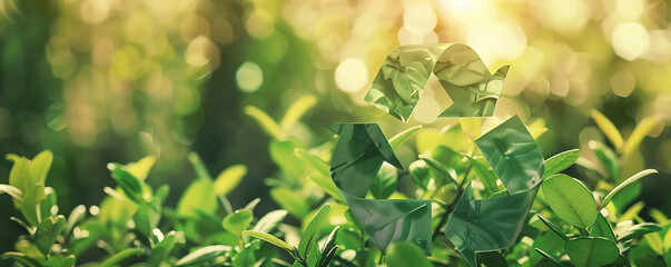 View of a dense forest forming a recycling symbol emphasizing the concept of circular economy and sustainability Promotes green living and environmental awareness