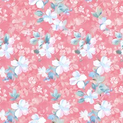 Feminine Floral Pattern with Small Pink Buds