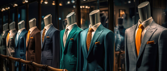 Elegant Suit Display in Upscale Store