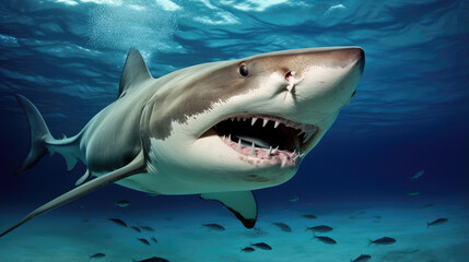 Naklejka premium Majestic Great White Shark in Natural Habitat