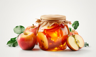 Autumn Harvest Apple Jam in Glass Jar