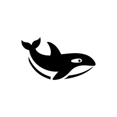 A sleek orca icon in vector style, embodying grace and strength. Perfect for brands seeking a powerful and memorable identity in marine conservation, sports, or technology.