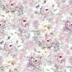 Wallpaper Design with Pink and Cream Floral Motifs