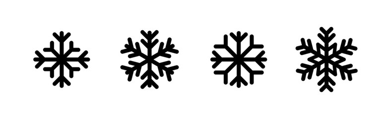 Simple snowflake icon in line style design on white background