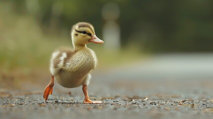 Baby duck walking