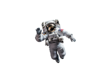 Astronaut in Space Suit on Transparent Background for Space Exploration Projects and Decor, PNG Format for Easy Use in Creative Designs