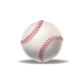High-quality, Realistic 3d Vector Illustration Of A Classic Baseball With Red Stitching Isolated On White Background