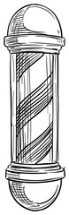 barbershop pole handdrawn illustration