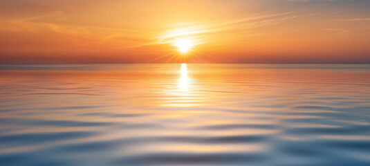Fototapeta premium Warmth of the setting sun casting a golden glow over the horizon, serene scene with vibrant colors and tranquil atmosphere, perfect end of the day
