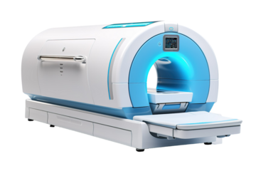 A Glimpse Inside the Modern Medical Machine: Magnetic Resonance Imaging Technology on a White or Clear Surface PNG Transparent Background