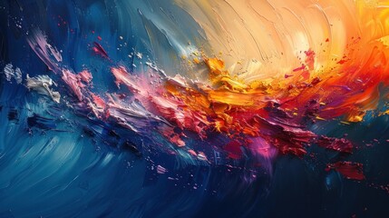 Obraz premium Abstract Oil Painting - Swirling Colors