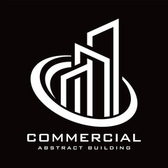 abstract commercial building logo for Real estate and construction company industry