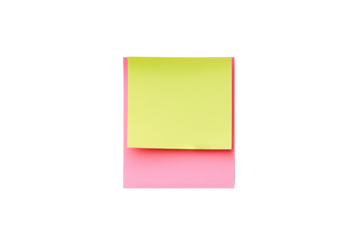 Top view of sticky note in PNG format with transparent background, ideal for office, reminder, and organizational designs