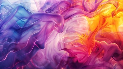 Abstract art of vibrant smoke swirling in shades of blue and purple against a black background