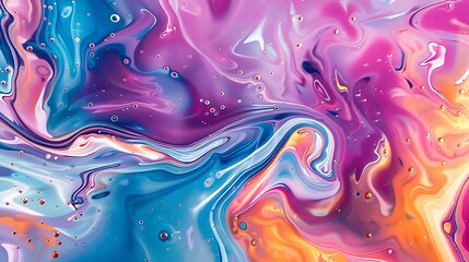 Obraz premium Dynamic Liquid Patterns: Flowing Shapes in Vivid Motion