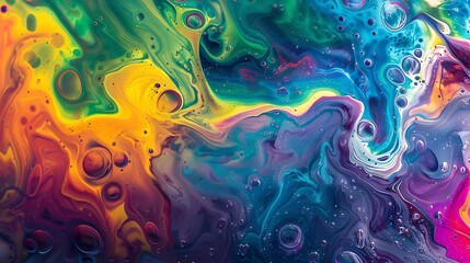 Naklejka premium Energetic Flow: Abstract Liquid Forms Dance in Vivid Harmony