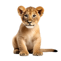 Obraz premium cute lion looking isolated on white