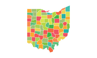 Map of the Ohio state.used for education,Travel worldwide, earth geography website layouts, background, Study geography,work in graphics.Suitable for tourists students and graphic design.
