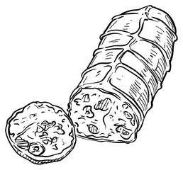 roll cake handdrawn illustration