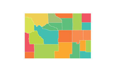 Map of Wyoming isolated on white background.modern colorful style. for website layouts, background, education, precise, customizable, Travel worldwide, map silhouette backdrop, earth geography.