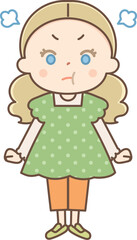 怒っている白人の女の子