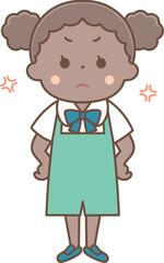 怒っている黒人の女の子