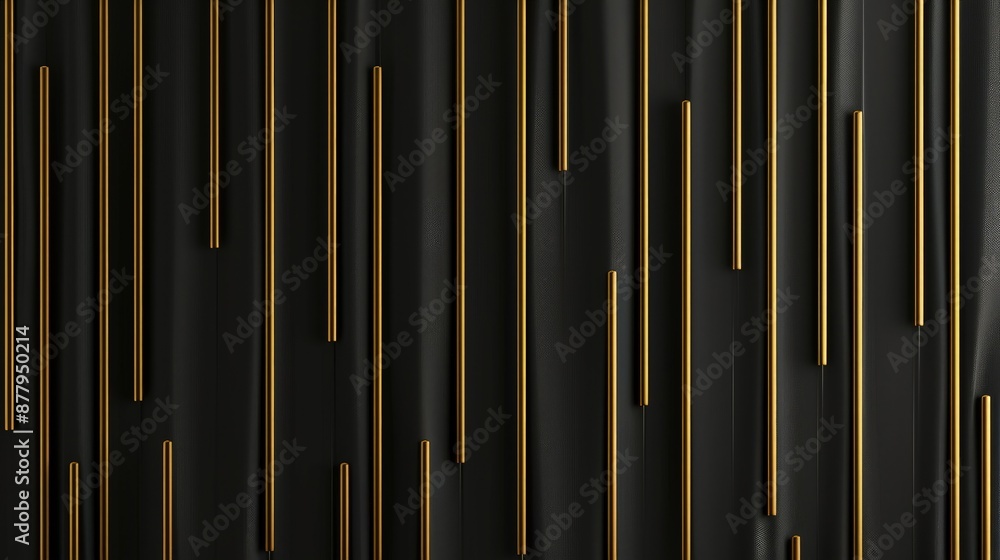 Poster abstract background with dark golden vertical background on black backdrop