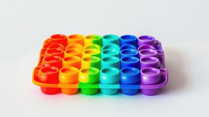 Silicone Sensory Anti Stress Toy Colorful Game on White Background