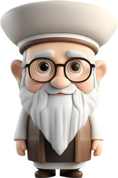recommend clip art: Adorable cartoon Abraham, the patriarch of Judaism, smiles warmly. 