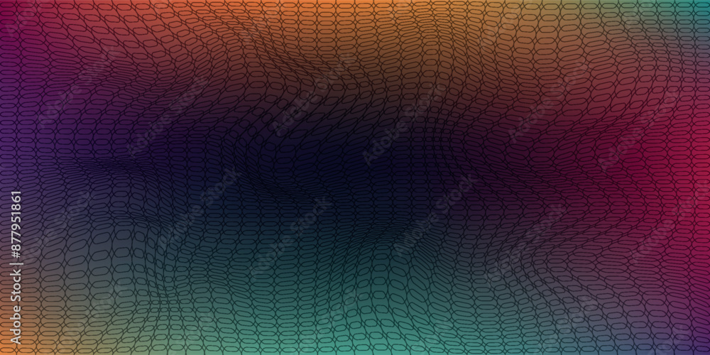 Poster colorful blurred gradient abstract pattern with realistic grain noise effect background, vector illu