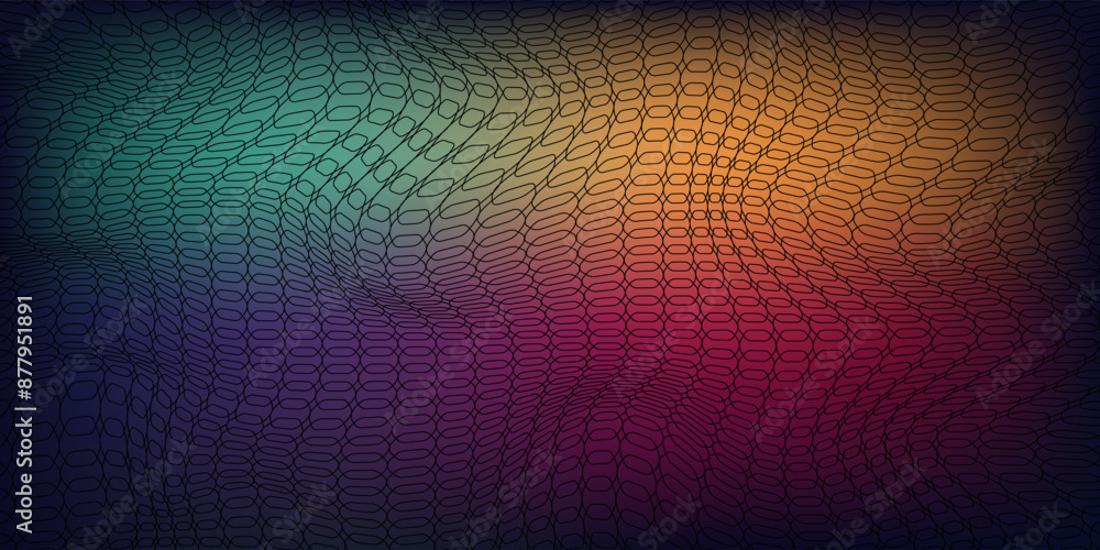 Poster colorful blurred gradient abstract pattern with realistic grain noise effect background, vector illu