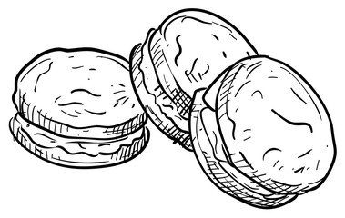macaron handdrawn illustration