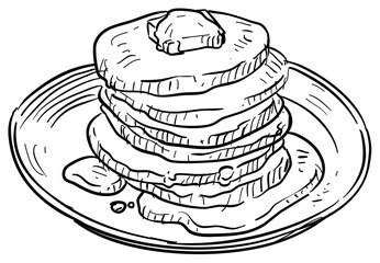 pancake handdrawn illustration