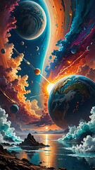  Abstraktion Tr&auml;ume von einer benachbarten Galaxie 9х16. Hintergrund f&uuml;r das Design 6.