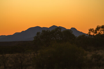 Sunset glow over the West Macdonnell Ranges