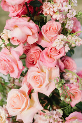 Vibrant colorful floral wedding decor